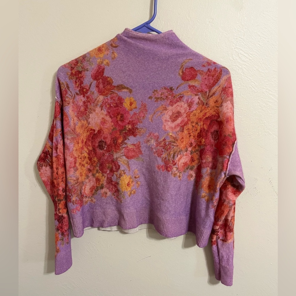 Pilcro Floral Cashmere Sweater - Picture 3 of 9